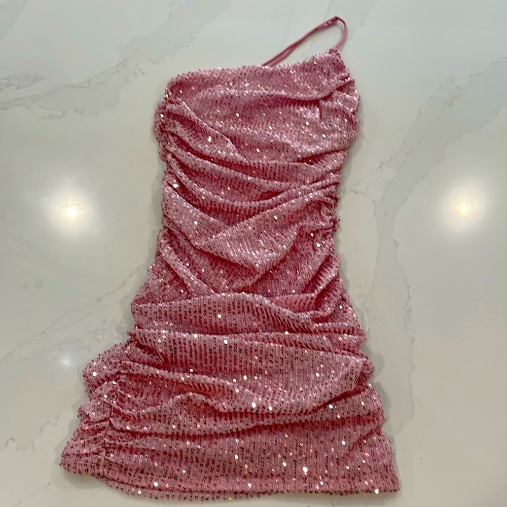 Pink sparkle mini dress from Lucy in the Sky. Great condition.